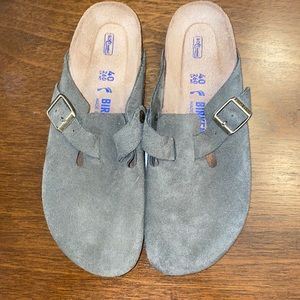 Birkenstock Boston suede leather color Thyme size 40 soft footbed
